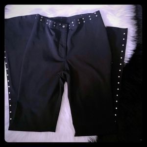 Massconi Black Embellished Pants Size 26